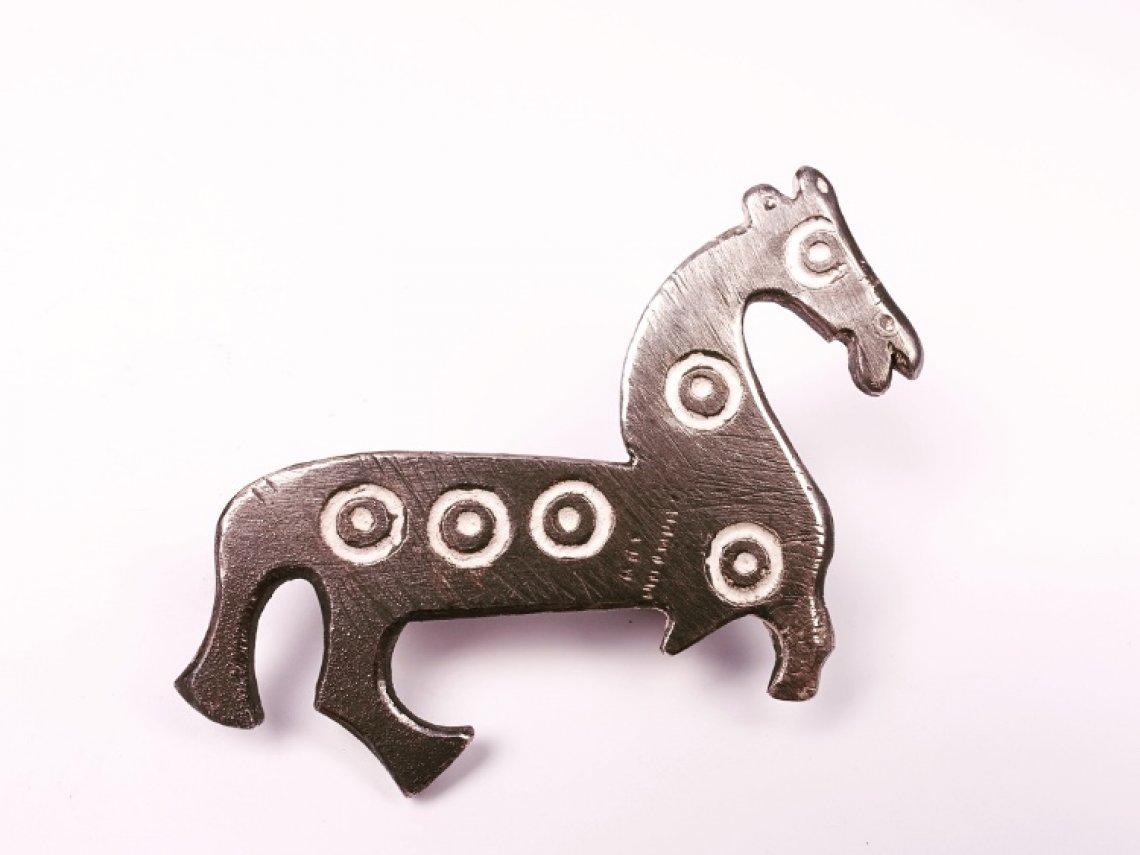 Nachbildung von antikem Keltischen Pferd in Silber